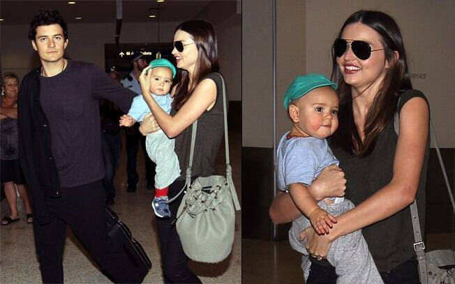 Orlando Bloom e Miranda Kerr, e o filho, Flynn