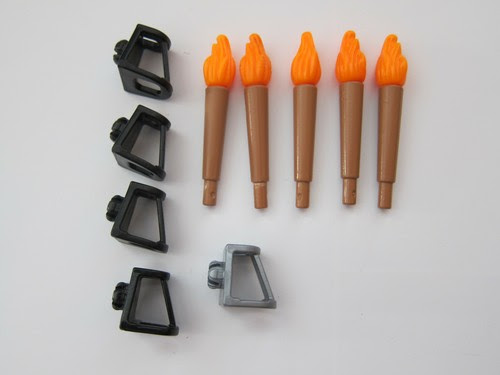 Spielzeug Figuren Playmobil Ritter Romer 2 X Fackeln Fackel Mit Halter Silber Feuer Flammen Top Softland La