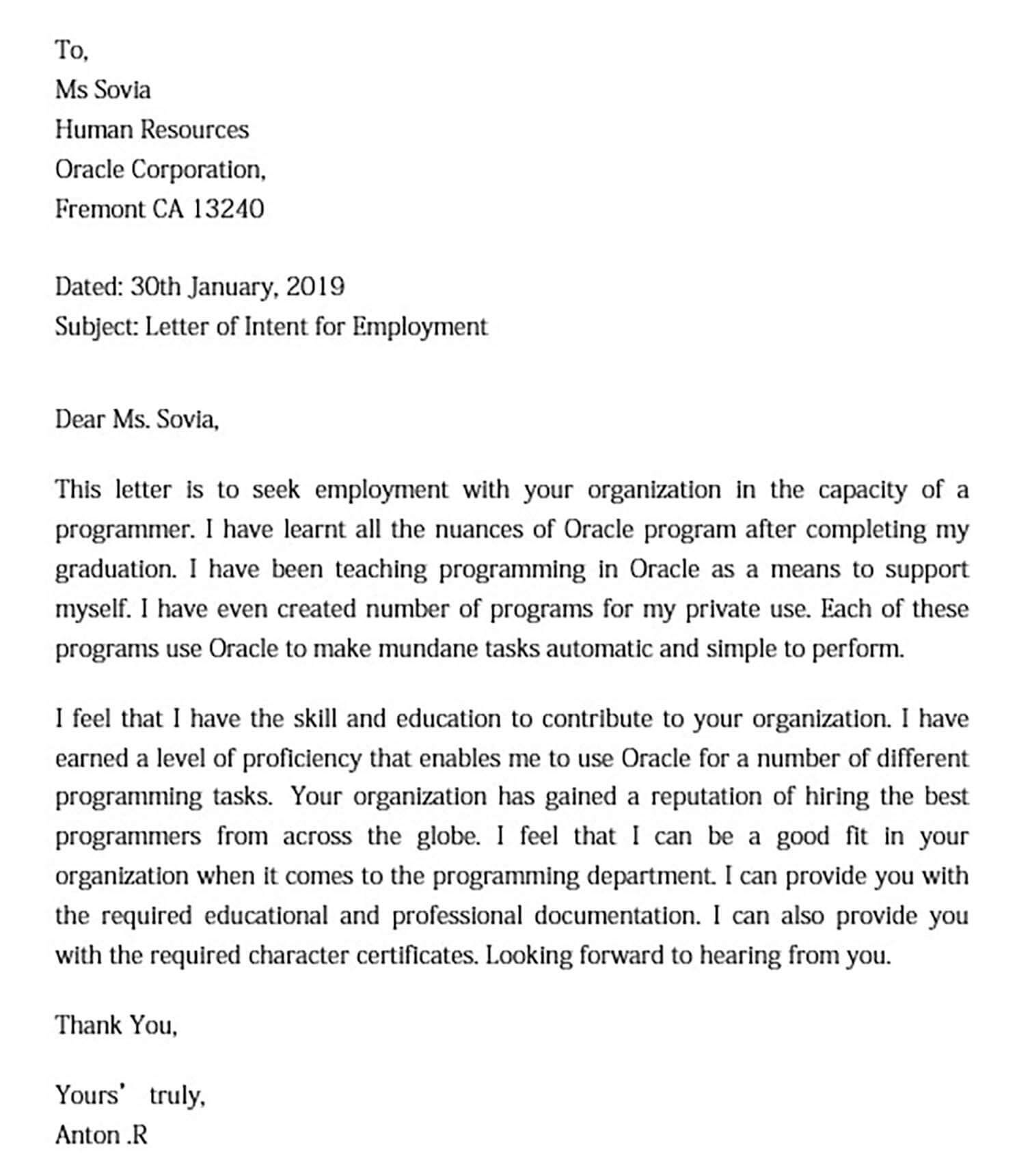 Letter of Intent for Employment and how to make it impress ...
