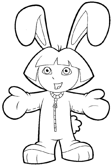coloring page dora the exlorer