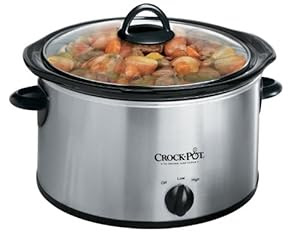 Crock-Pot 3040-BC 4-Quart Round Manual Slow Cooker, Stainless Steel