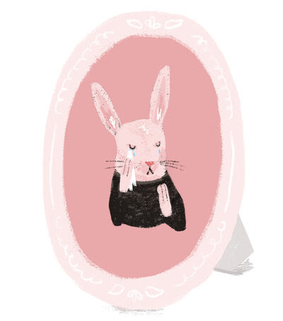 A sad rabbit