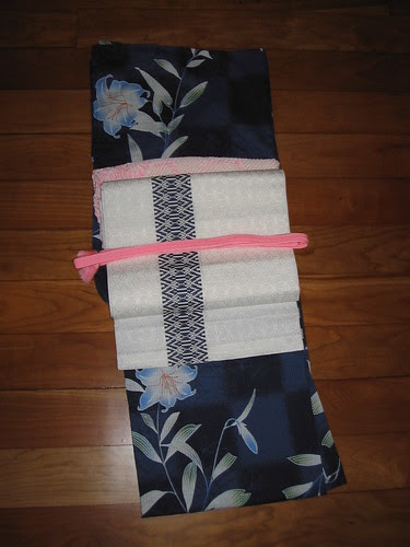 Navy UNIQLO yukata coordinate - Kimono-style