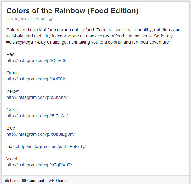 Sample FB Note Entry