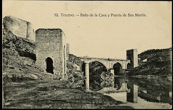 Baño de la Cava (Toledo) a principios del siglo XX. Foto HAE