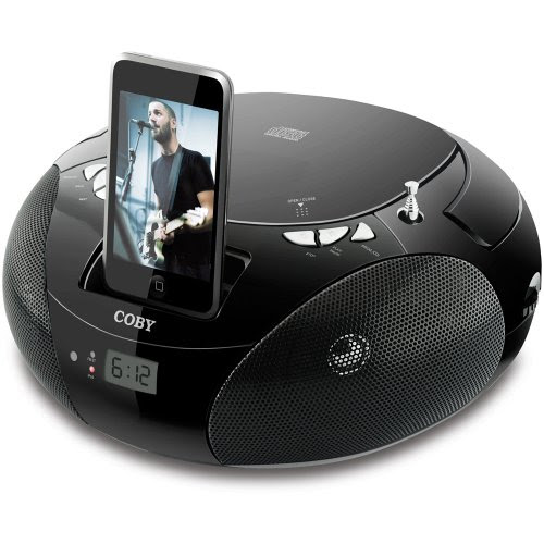 Coby CSMP142 Portable CD Boombox for iPod - Black