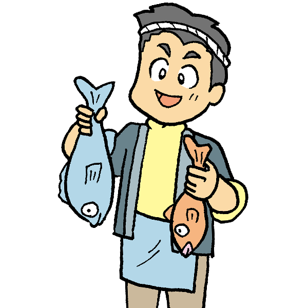 魚屋さんのイラスト かわいいフリー素材が無料のイラストレイン