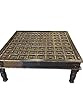 Antique Vintage Coffee Table with Floral Carving Indian Solid Wood Vintage Furniture