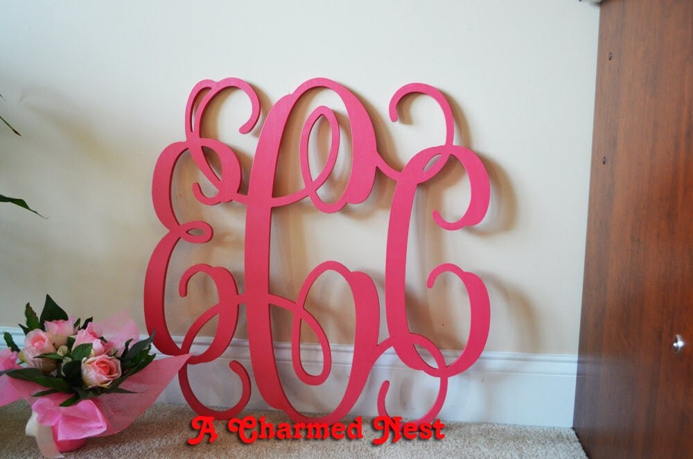 24 inch Wooden Monogram Letters- Unpainted