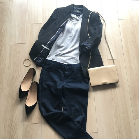 ミニマリストの春服 今日のコーディネート ジャケットできちんとおでかけ 40代女のシンプルライフ スッキリマニア