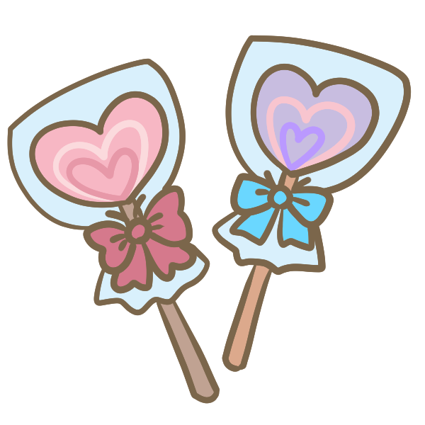 ハートの棒キャンディのイラスト かわいいフリー素材が無料のイラストレイン