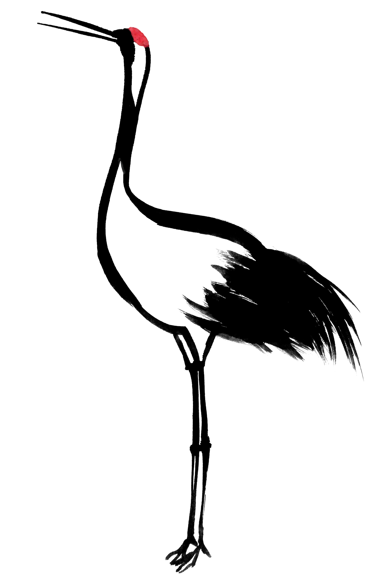 鶴の手描きイラスト お正月墨絵年賀状素材 無料イラスト配布サイトマンガトップ