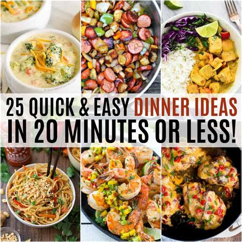 quick  easy dinner ideas   minutes