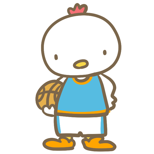 バスケをする鶏 青 のイラスト かわいいフリー素材が無料のイラストレイン