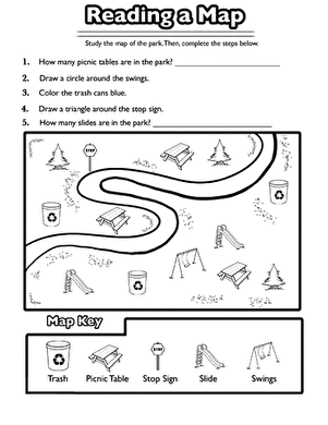 Reading a Map | Worksheet | Education.com