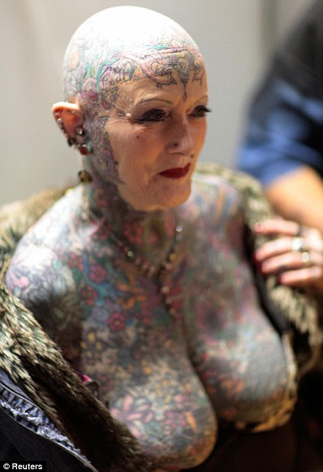 Isobel Varley: Showing off her tattoos at 