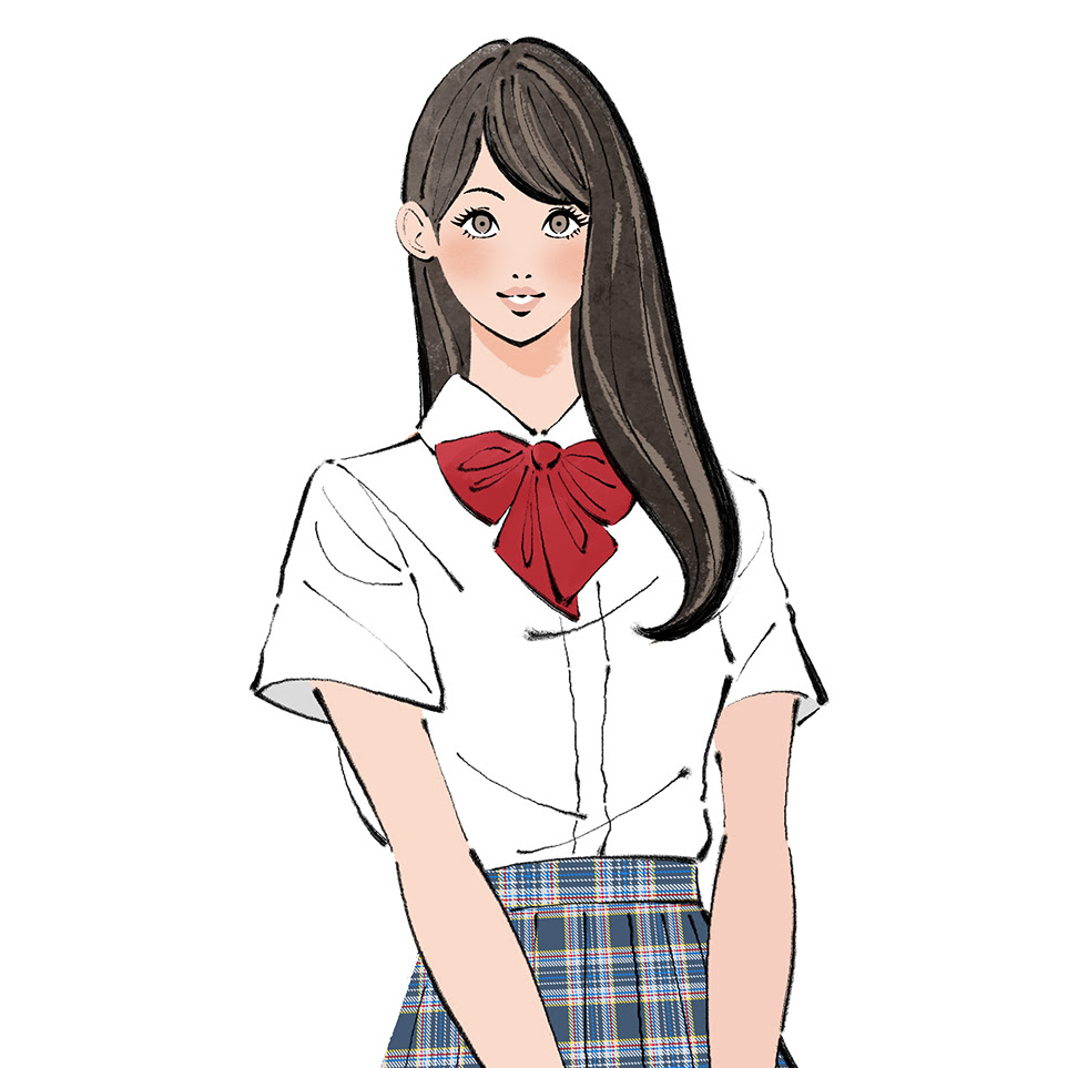イラスト 女子高校生 制服姿の女の子を描く イラストレーターakihisasawadaイラスト デザイン室