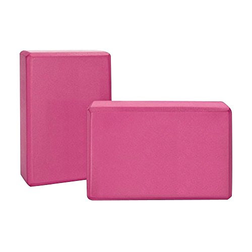 Lmeno 2 PCS Yoga Pilates Bricks Foam Blocks Stretching Aid High Density Home Exercises Health Fitness Tool EVA Foam 7.5*15*23cm Lightweight 0.8g 5 Colors-Red