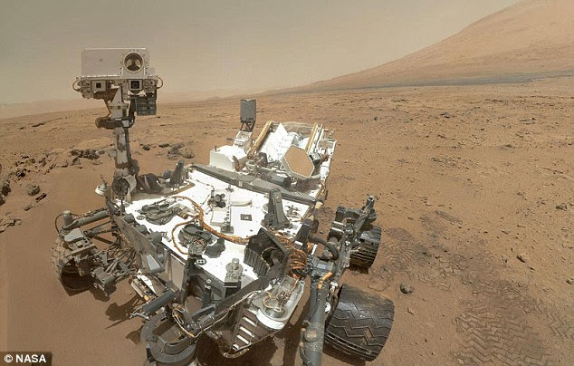 Last month, scientists in California revealed evidence that suggests there is life on Mars based on readings taken by the Curiosity rover (shown). They say methane spikes on the planet could be produced by bacteria. This sedimentary finding is the latest feather in the cap for the possibility of life once existing on Mars