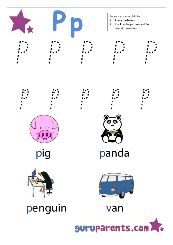 Letter P Worksheets | guruparents
