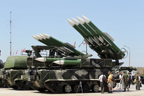 Sistem peluncur rudal BUK adalah salah satu senjata yang paling efektif dalam sistem persenjataan pertahanan udara. Foto: Aleksei Kudenko/RIA Novosti