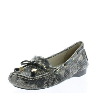 Details about Michael Kors Amber Moc Womens Size 6 Gray Leather Snake ...