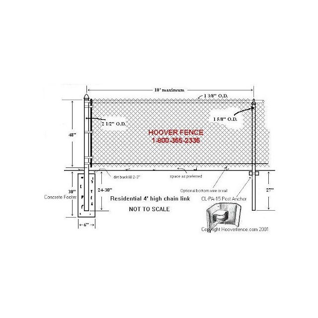 View Chain Link Fence Post Foundation Design PNG