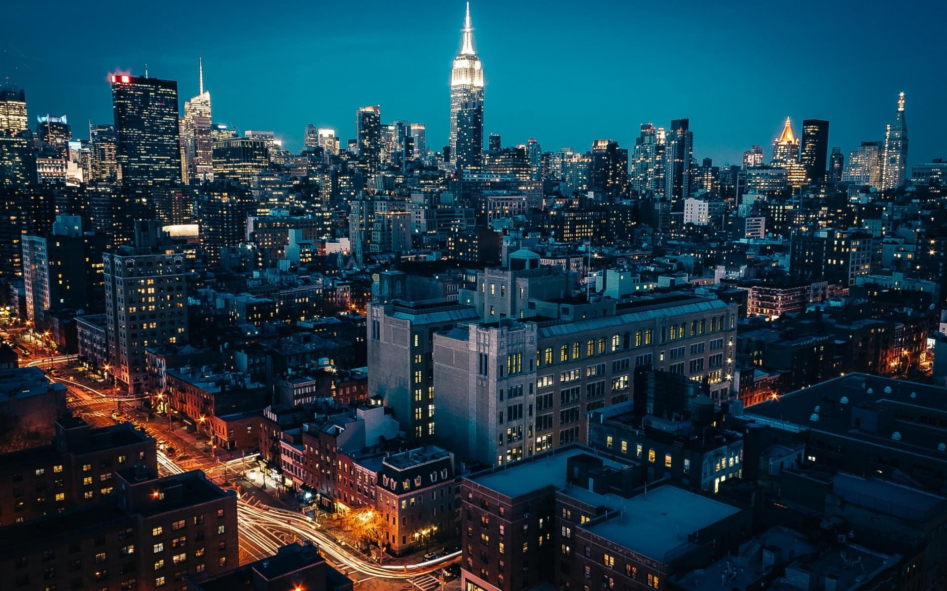 ダウンロード画像 米 ニューヨーク 夜景 建物 町並み 米国 画面の解像度 19x10 壁紙デスクトップ上