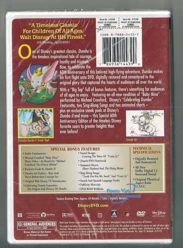 5 Books And Video Price Comparisons Dumbo 60th Anniversary Edition