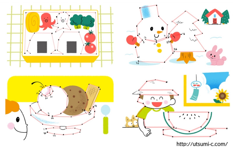 幼児向けドリルのイラスト イラストレーターうつみちはる