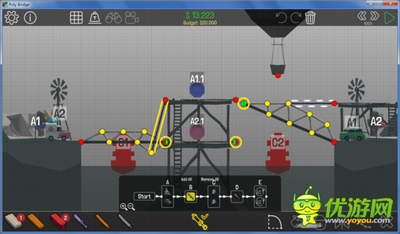 桥梁构造者poly Bridge2 15关怎么过 优游网polybridge