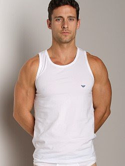 Emporio Armani Stretch Cotton Tank Top White
