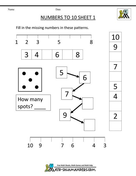  kindergarten number worksheets