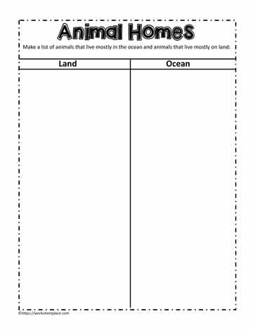 Animal Homes Worksheet Worksheets