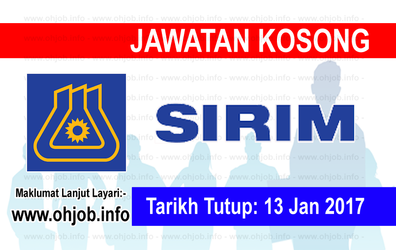 Jawatan Kerja Kosong SIRIM Berhad logo www.ohjob.info januari 2017