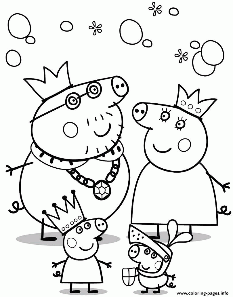 Printable Peppa Pig Colouring Clip Art Library