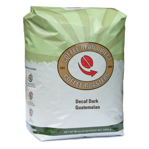 Coffee Bean Direct Decaf Dark Guatemalan, Whole Bean Coffee, 5-Pound Bag