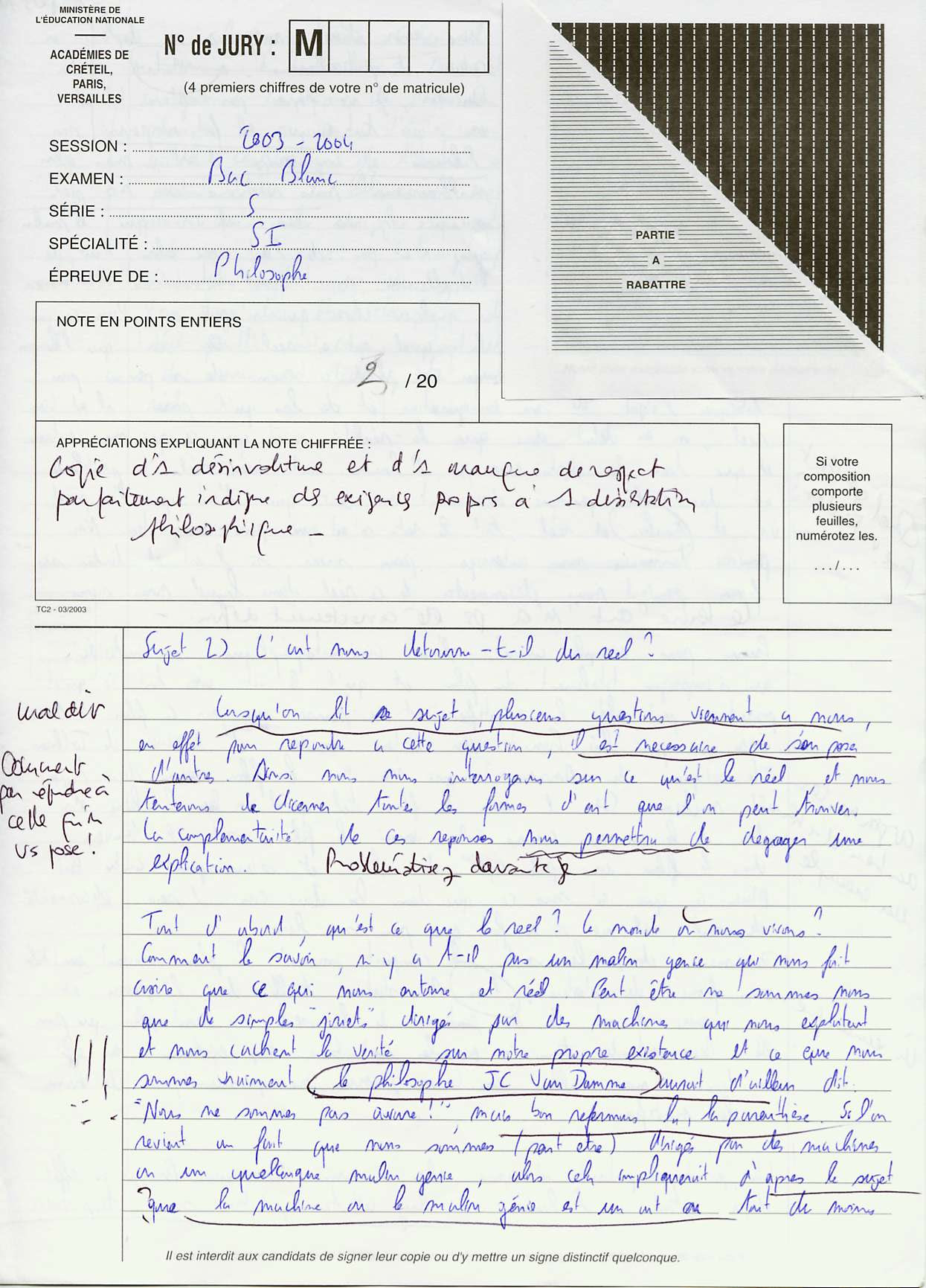 corrige de dissertation de philo