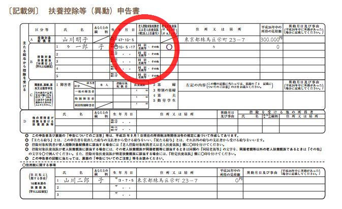 年末調整 平成28年分 特定扶養親族の書き方 年末調整の書き方と記入例 平成28年分