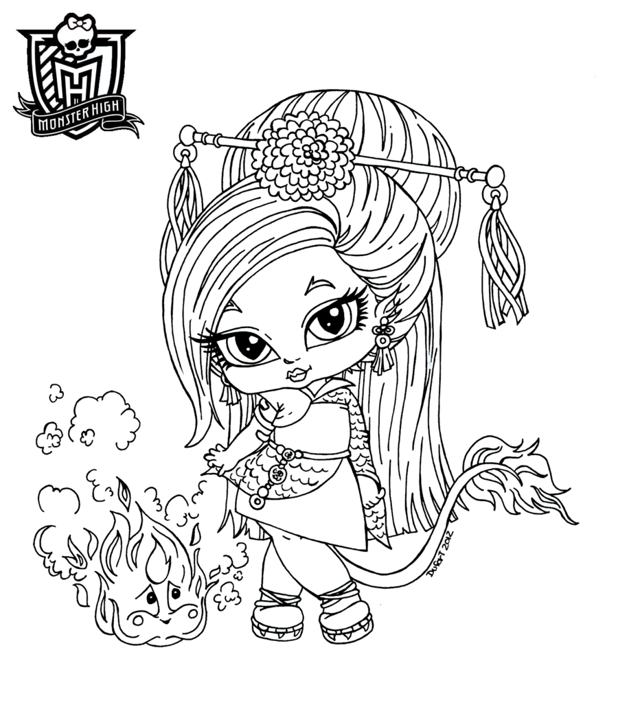 Chibi monster high coloring pages