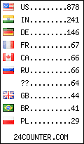 visitors by country counter