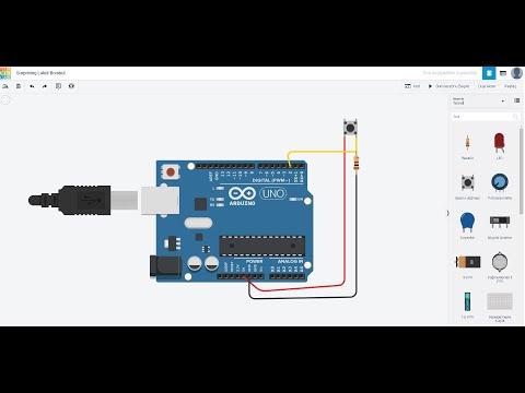 Tinkercad'te Buton ile Led Yakma
