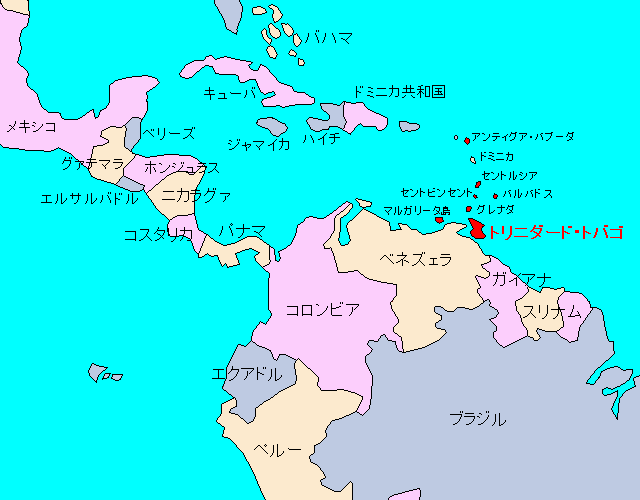 トリニダードトバゴ共和国の地図
