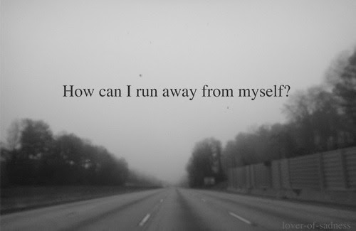 depressed depression pain hurt sadness running away