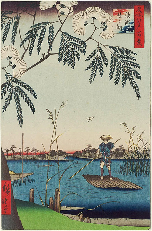 浮世絵 歌川広重 名所江戸百景 69綾瀬川鐘か渕 夏の部