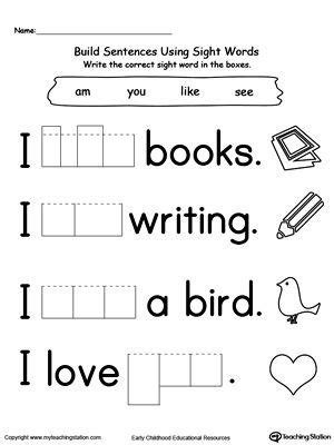  preschool and kindergarten worksheets kindergarten worksheets sight