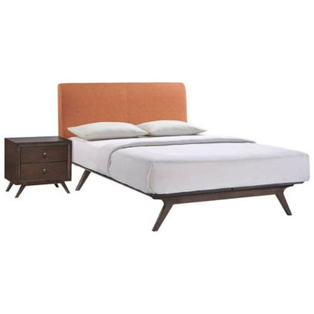 2-Pc Queen Bedroom Set in Cappuccino Orange (Full)