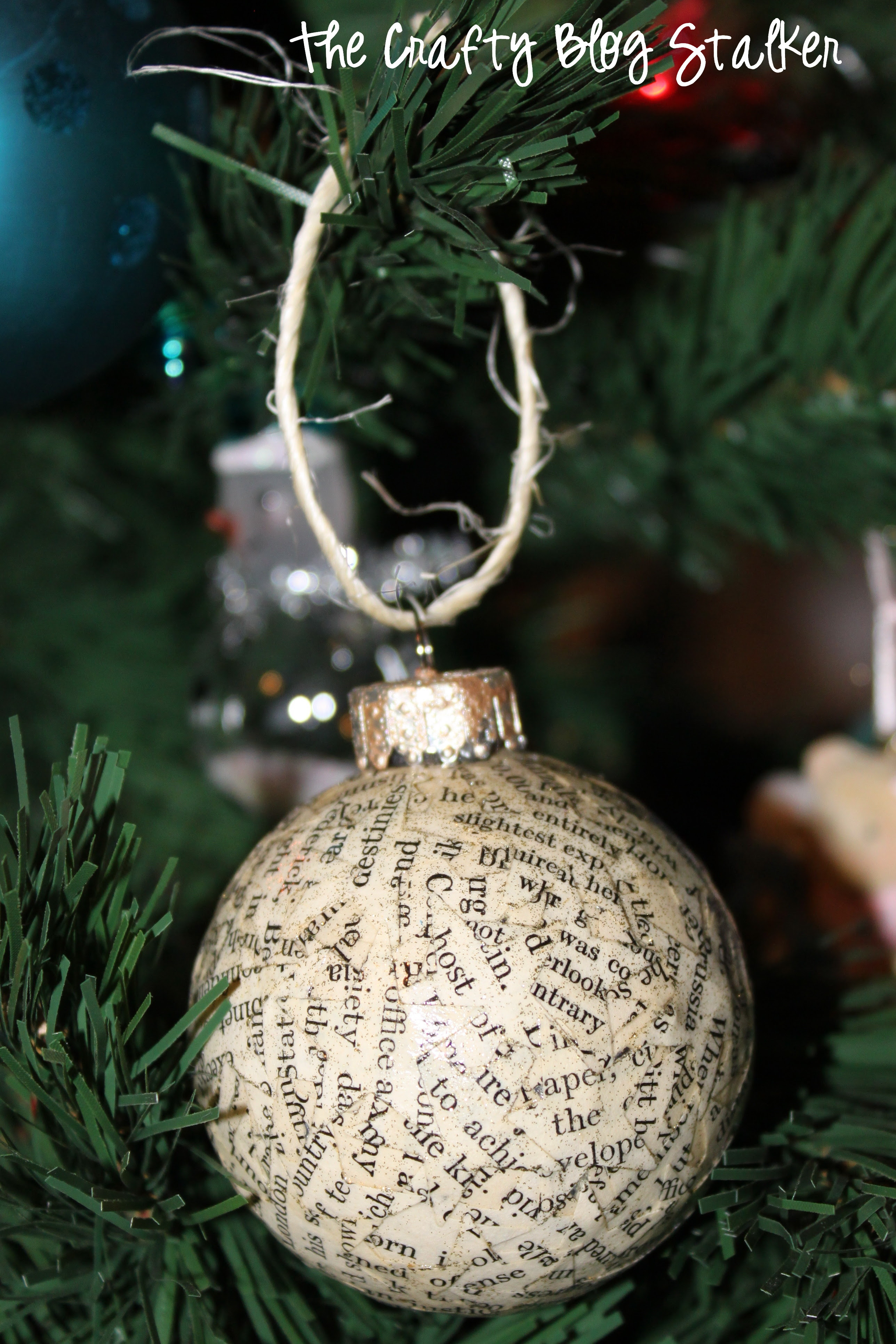 How to Make Handmade Book Print Christmas Ornaments