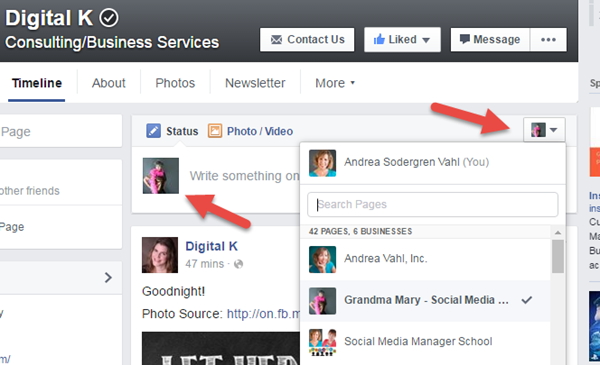 Comment on a Page Timeline as your Page