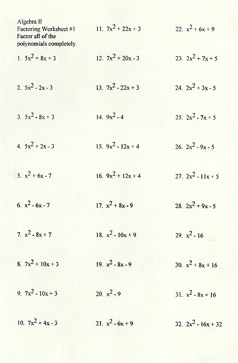 Answer Key Factoring Quadratics Worksheet + My PDF ...